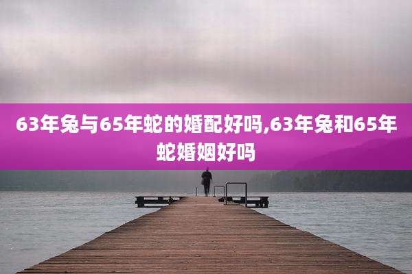 63年兔与65年蛇的婚配好吗,63年兔和65年蛇婚姻好吗