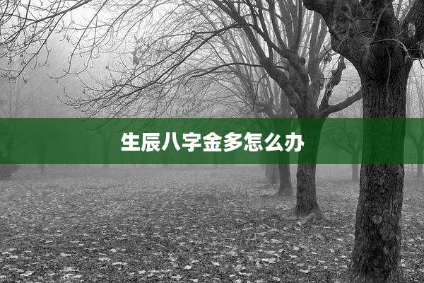 生辰八字金多怎么办