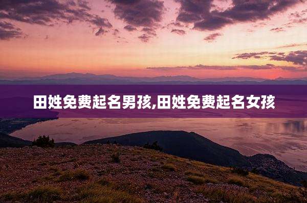 田姓免费起名男孩,田姓免费起名女孩