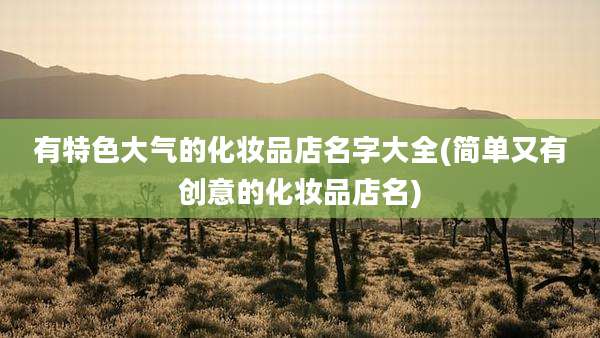 有特色大气的化妆品店名字大全(简单又有创意的化妆品店名)