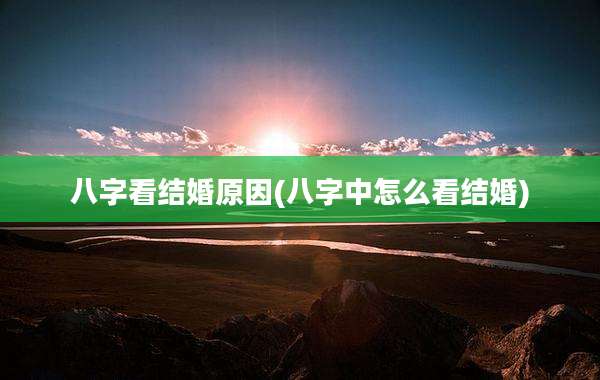 八字看结婚原因(八字中怎么看结婚)