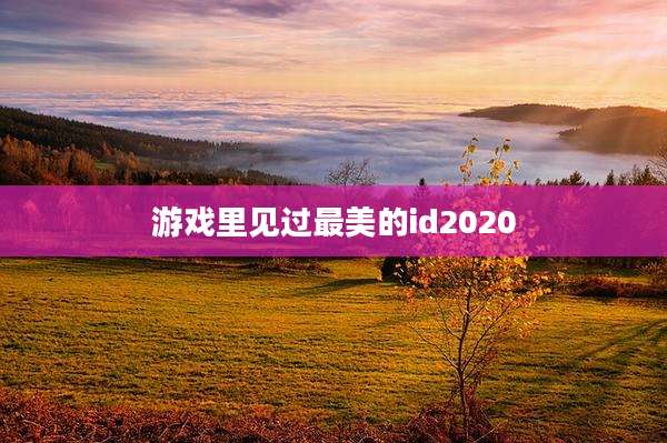 游戏里见过最美的id2020