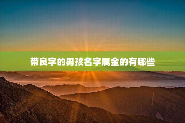 带良字的男孩名字属金的有哪些