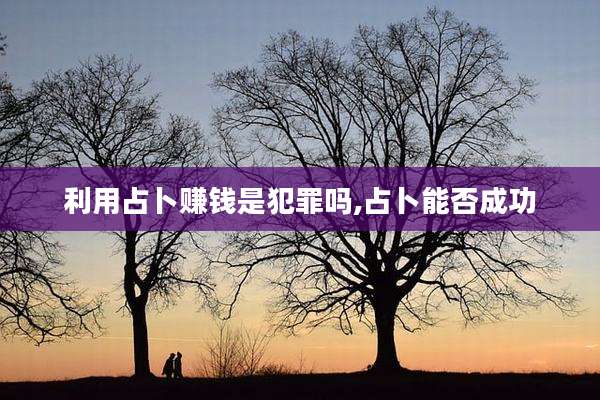 利用占卜赚钱是犯罪吗,占卜能否成功