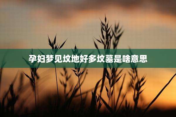 孕妇梦见坟地好多坟墓是啥意思