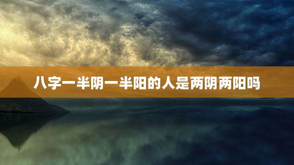 八字一半阴一半阳的人是两阴两阳吗