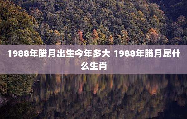 1988年腊月出生今年多大 1988年腊月属什么生肖