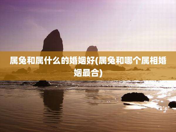 属兔和属什么的婚姻好(属兔和哪个属相婚姻最合)