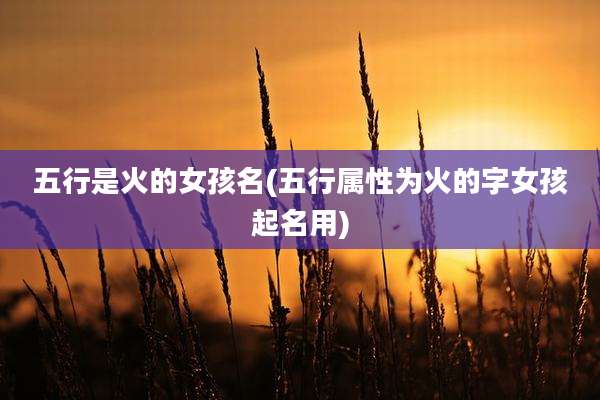 五行是火的女孩名(五行属性为火的字女孩起名用)