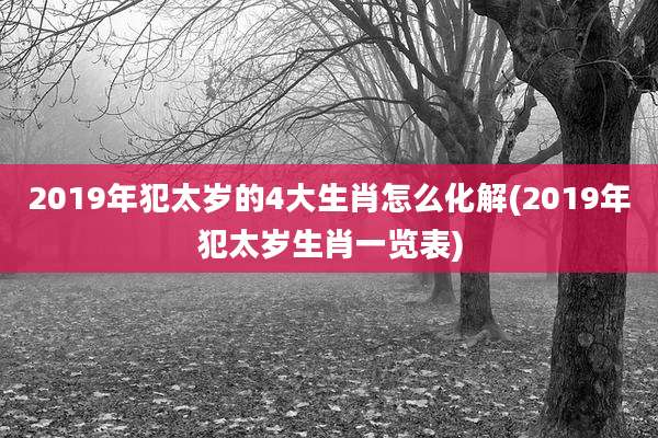 2019年犯太岁的4大生肖怎么化解(2019年犯太岁生肖一览表)