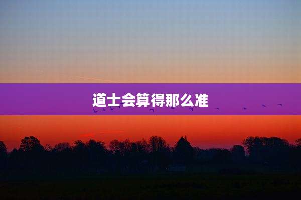 道士会算得那么准