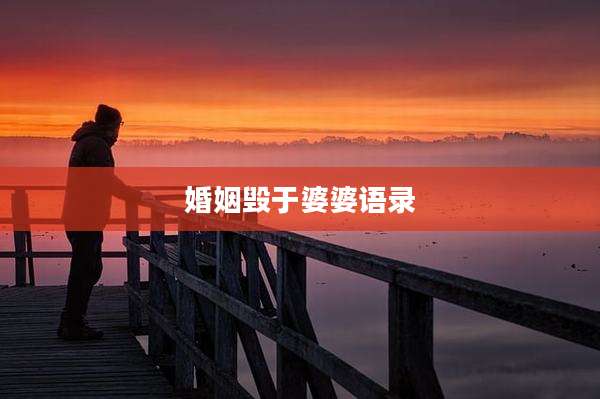 婚姻毁于婆婆语录