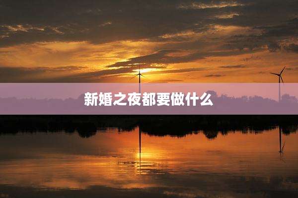 新婚之夜都要做什么