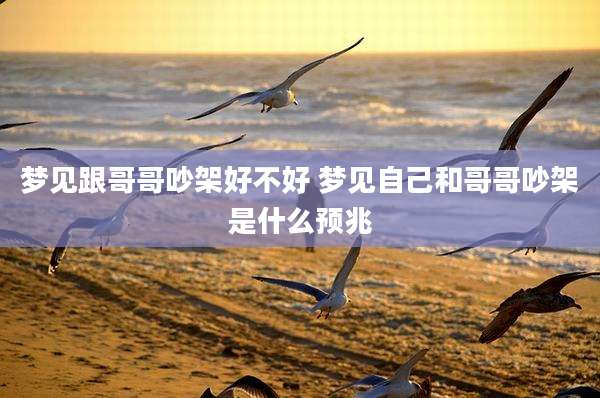 梦见跟哥哥吵架好不好 梦见自己和哥哥吵架是什么预兆