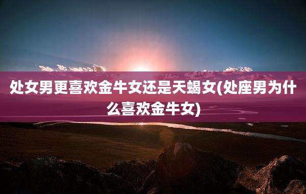 处女男更喜欢金牛女还是天蝎女(处座男为什么喜欢金牛女)