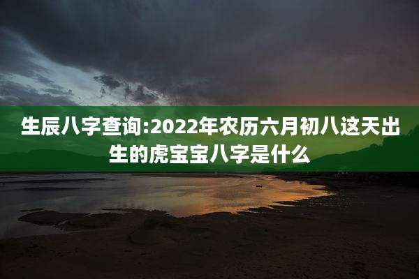 生辰八字查询:2022年农历六月初八这天出生的虎宝宝八字是什么