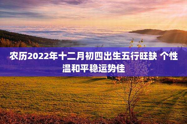 农历2022年十二月初四出生五行旺缺 个性温和平稳运势佳