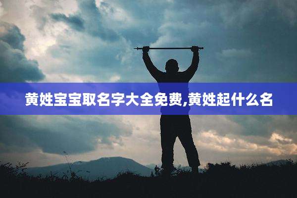 黄姓宝宝取名字大全免费,黄姓起什么名