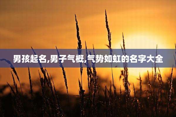 男孩起名,男子气概,气势如虹的名字大全