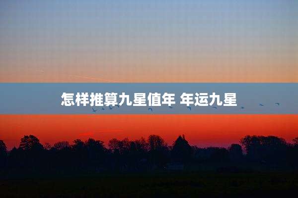怎样推算九星值年 年运九星