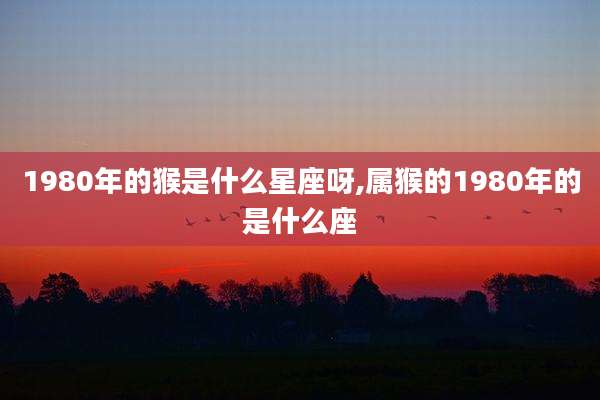 1980年的猴是什么星座呀,属猴的1980年的是什么座