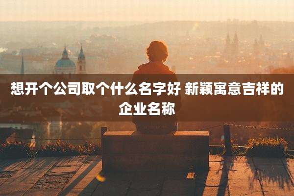 想开个公司取个什么名字好 新颖寓意吉祥的企业名称