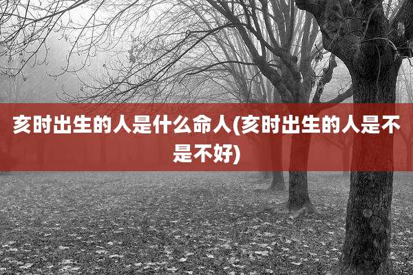 亥时出生的人是什么命人(亥时出生的人是不是不好)
