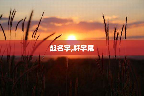 起名字,轩字尾