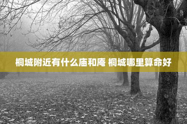 桐城附近有什么庙和庵 桐城哪里算命好