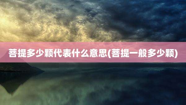 菩提多少颗代表什么意思(菩提一般多少颗)