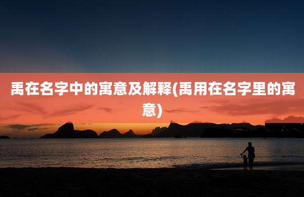 禹在名字中的寓意及解释(禹用在名字里的寓意)