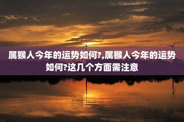 属猴人今年的运势如何?,属猴人今年的运势如何?这几个方面需注意