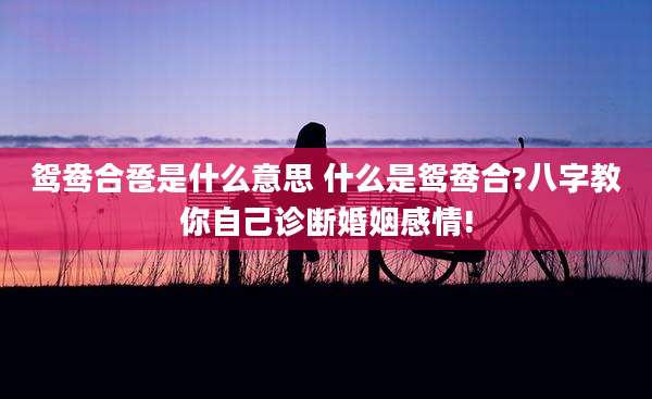 鸳鸯合卺是什么意思 什么是鸳鸯合?八字教你自己诊断婚姻感情!