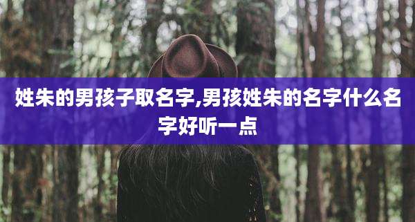 姓朱的男孩子取名字,男孩姓朱的名字什么名字好听一点