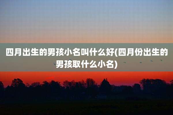 四月出生的男孩小名叫什么好(四月份出生的男孩取什么小名)