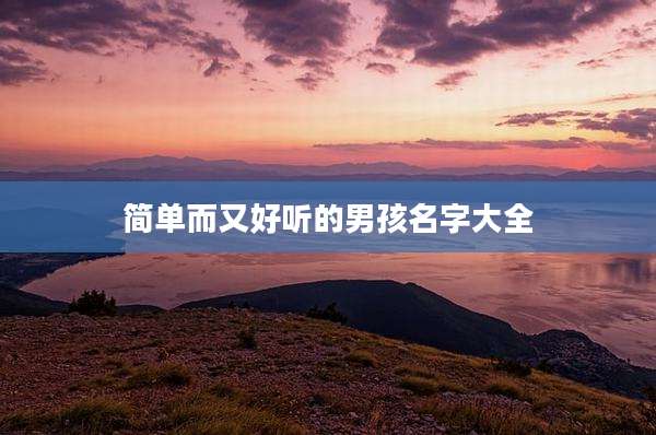 简单而又好听的男孩名字大全