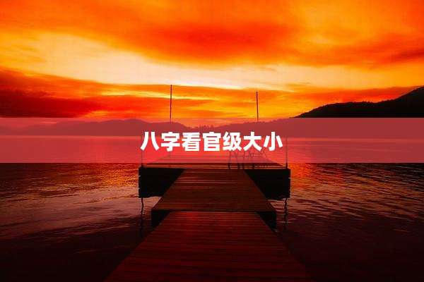 八字看官级大小