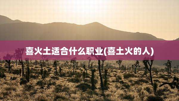 喜火土适合什么职业(喜土火的人)
