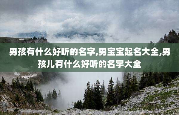 男孩有什么好听的名字,男宝宝起名大全,男孩儿有什么好听的名字大全