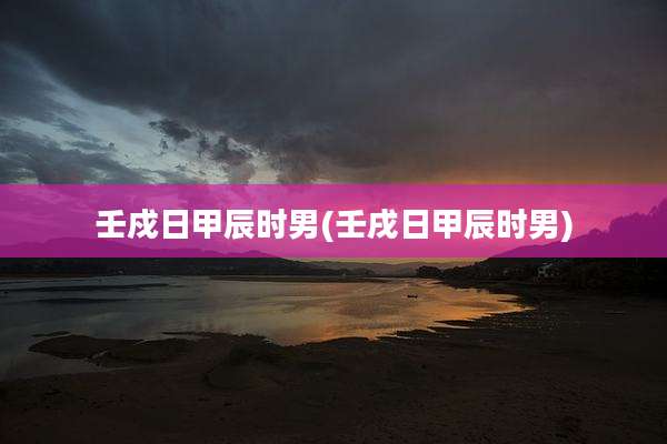 壬戍日甲辰时男(壬戌日甲辰时男)
