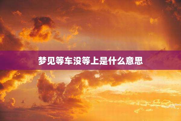 梦见等车没等上是什么意思