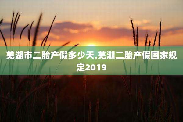 芜湖市二胎产假多少天,芜湖二胎产假国家规定2019