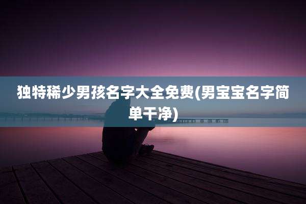 独特稀少男孩名字大全免费(男宝宝名字简单干净)