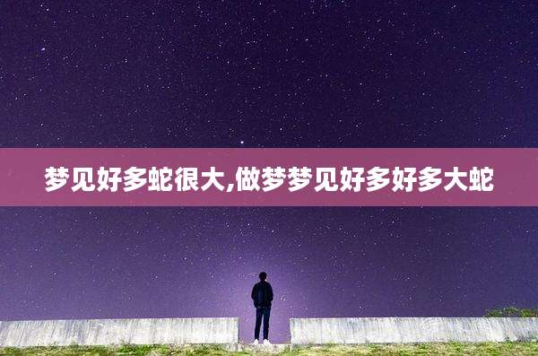 梦见好多蛇很大,做梦梦见好多好多大蛇
