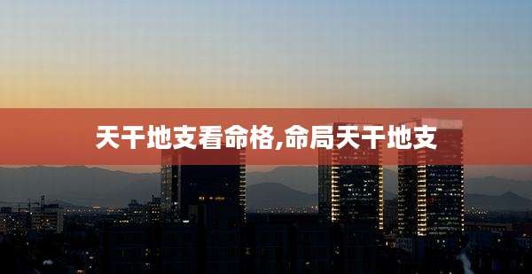 天干地支看命格,命局天干地支