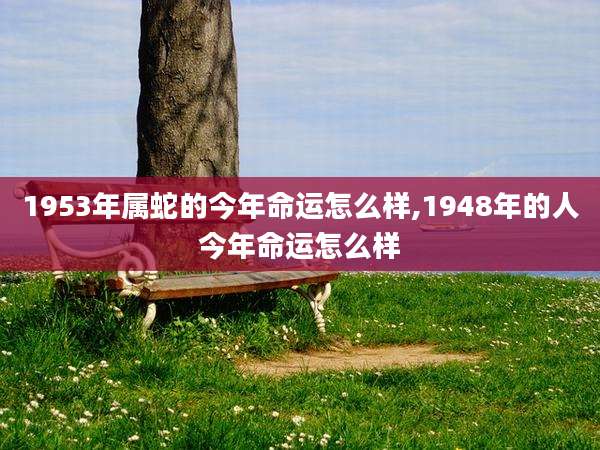 1953年属蛇的今年命运怎么样,1948年的人今年命运怎么样