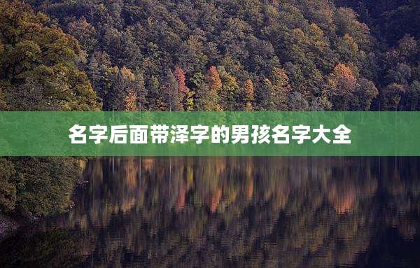 名字后面带泽字的男孩名字大全