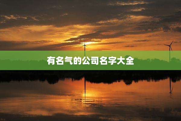 有名气的公司名字大全