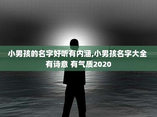小男孩的名字好听有内涵,小男孩名字大全 有诗意 有气质2020