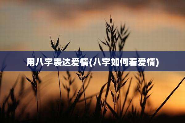 用八字表达爱情(八字如何看爱情)
